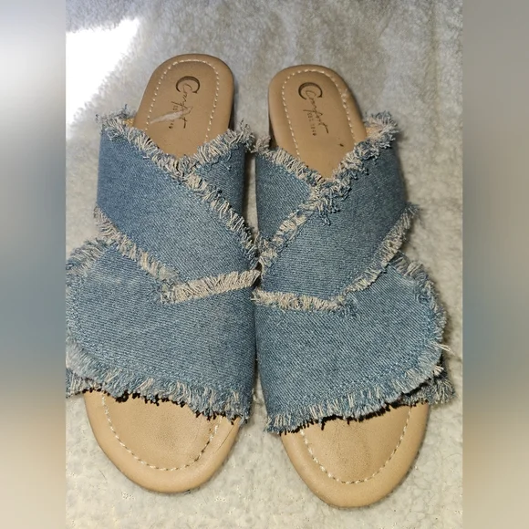 Comfort Est 1946 Womans Denim Slip On Shoes Size 11 - Picture 2 of 7
